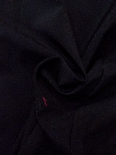 Photo11: N0920M Vintage Japanese women   Black HAORI short jacket / Silk. House,   (Grade D) (11)