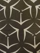 Photo5: N0920S Vintage Japanese women  Dark Olive HAORI short jacket / Silk. Crossed circles Folded paper crane pattern  (Grade C) (5)