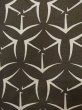 Photo6: N0920S Vintage Japanese women  Dark Olive HAORI short jacket / Silk. Crossed circles Folded paper crane pattern  (Grade C) (6)