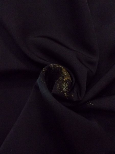 Photo13: Mint N0920U Vintage Japanese women   Black HAORI short jacket / Synthetic. Pine tree/branch/needle,   (Grade A) (13)
