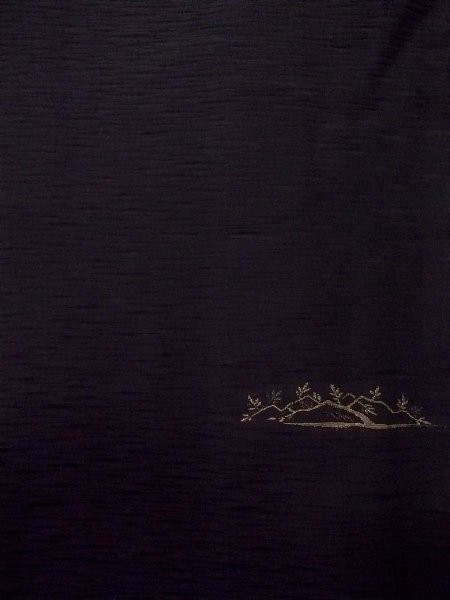 Photo5: Mint N0920X Vintage Japanese women   Black HAORI short jacket / Silk. Tall grass,   (Grade A) (5)