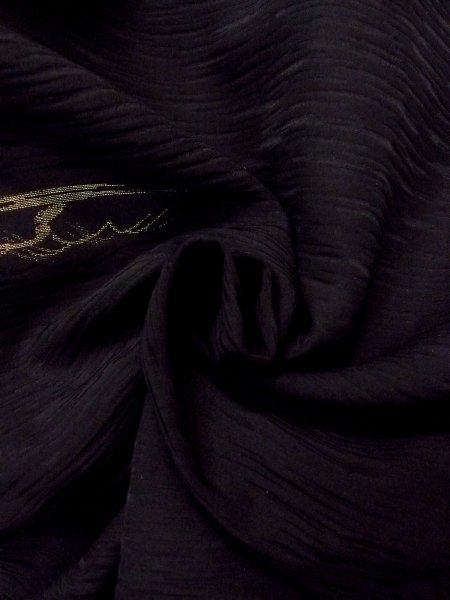 Photo12: Mint N0920X Vintage Japanese women   Black HAORI short jacket / Silk. Tall grass,   (Grade A) (12)