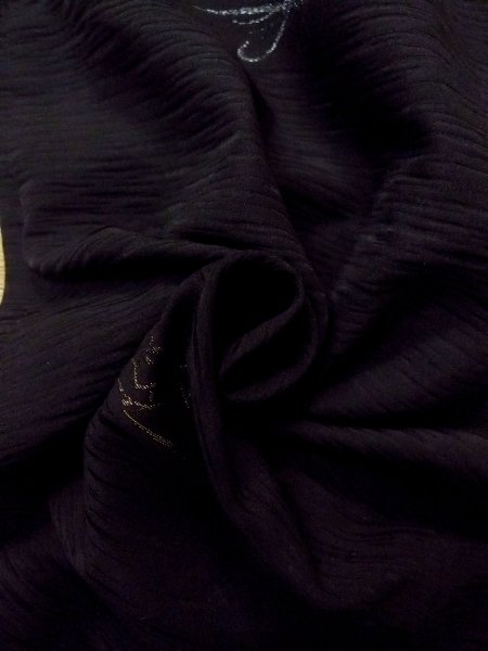 Photo13: Mint N0920X Vintage Japanese women   Black HAORI short jacket / Silk. Tall grass,   (Grade A) (13)