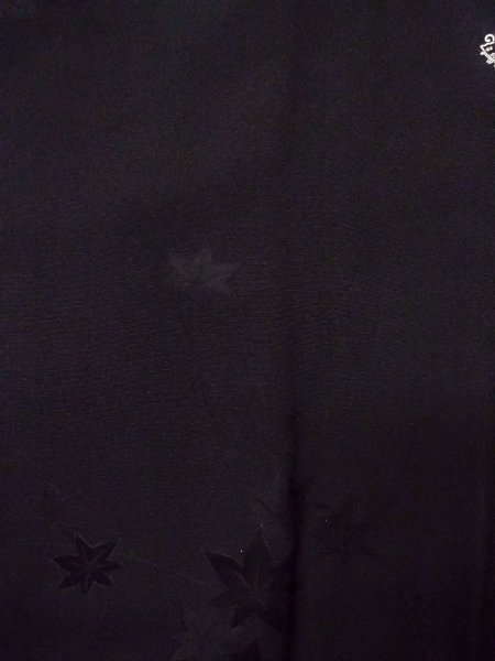 Photo4: Mint N0920Y Vintage Japanese women   Black HAORI short jacket / Silk.    (Grade A) (4)