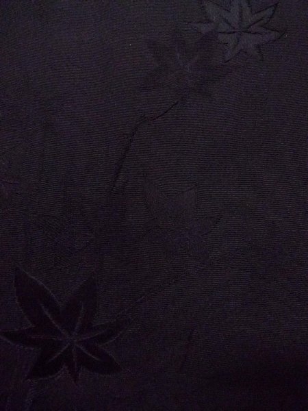 Photo6: Mint N0920Y Vintage Japanese women   Black HAORI short jacket / Silk.    (Grade A) (6)