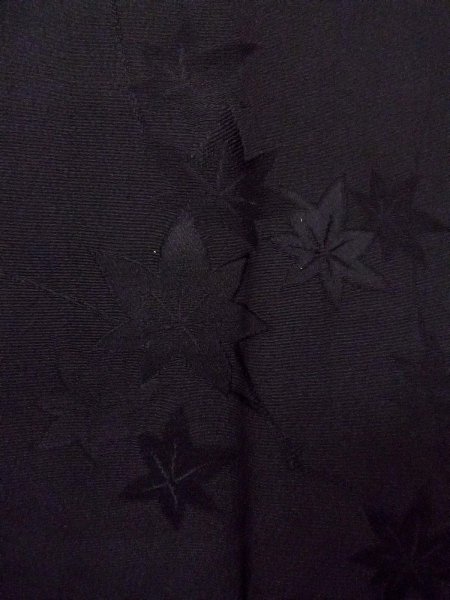 Photo7: Mint N0920Y Vintage Japanese women   Black HAORI short jacket / Silk.    (Grade A) (7)