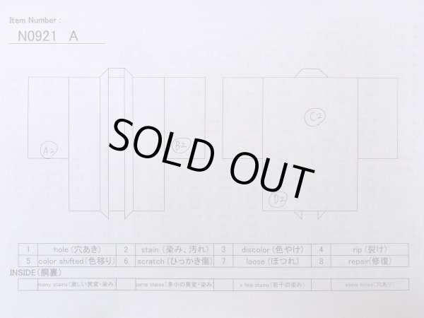 Photo14: N0921A Vintage Japanese women   Black HAORI short jacket / Silk. Flower,   (Grade B) (14)