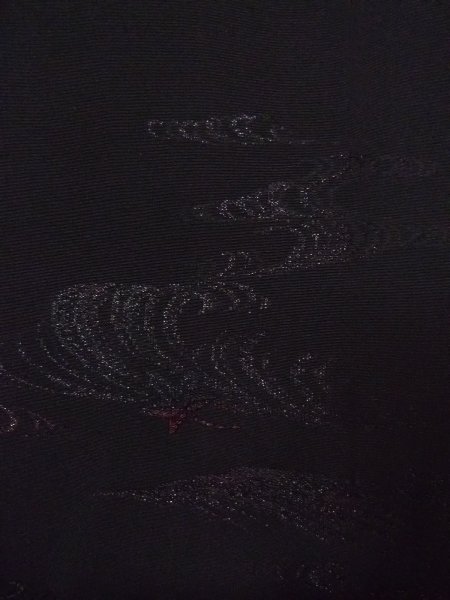 Photo7: Mint N0921D Vintage Japanese women   Black HAORI short jacket / Silk. MOMIJI maple leaf,   (Grade A) (7)