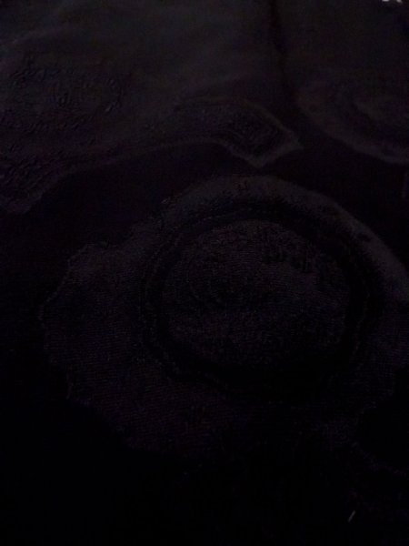 Photo10: N0930E Vintage Japanese kimono   Black HAORI short jacket for women / Silk. Snow circle (snowflake),   (Grade B) (10)