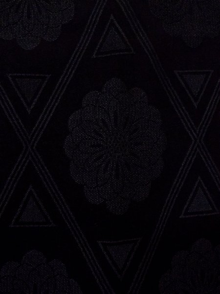 Photo6: N0930F Vintage Japanese kimono   Black HAORI short jacket for women / Silk. Chrysanthemum,   (Grade C) (6)