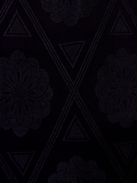 Photo7: N0930F Vintage Japanese kimono   Black HAORI short jacket for women / Silk. Chrysanthemum,   (Grade C) (7)