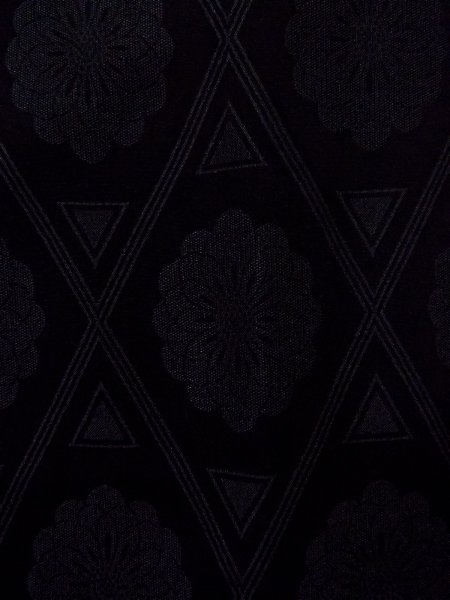 Photo8: N0930F Vintage Japanese kimono   Black HAORI short jacket for women / Silk. Chrysanthemum,   (Grade C) (8)