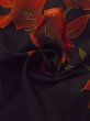Photo11: N0930H Vintage Japanese kimono  Brownish Black HAORI short jacket for women / Silk. KIKYO Japanese balloonflower   (Grade C) (11)