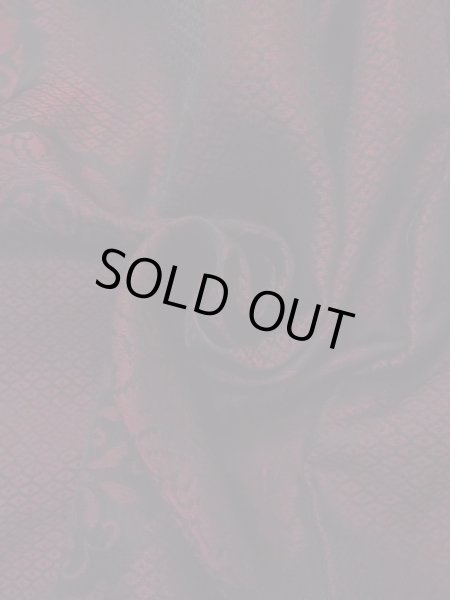 Photo11: N0930K Vintage Japanese kimono  Dark Dark Red HAORI short jacket for women / Silk. Flower,   (Grade C) (11)