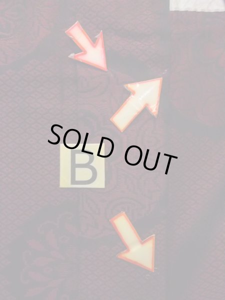 Photo15: N0930K Vintage Japanese kimono  Dark Dark Red HAORI short jacket for women / Silk. Flower,   (Grade C) (15)