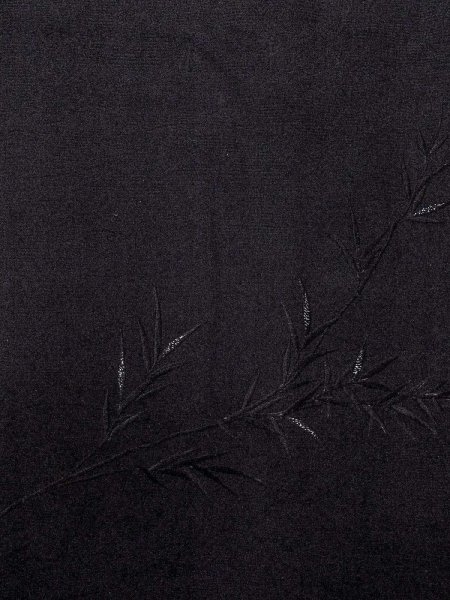 Photo4: Mint N0930M Vintage Japanese kimono   Black HAORI short jacket for women / Silk. Tall grass,   (Grade A) (4)