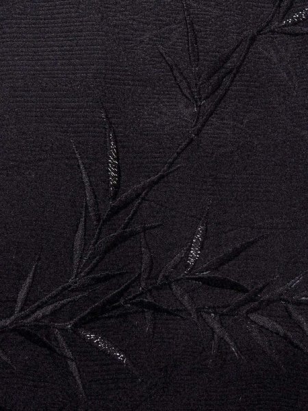 Photo5: Mint N0930M Vintage Japanese kimono   Black HAORI short jacket for women / Silk. Tall grass,   (Grade A) (5)