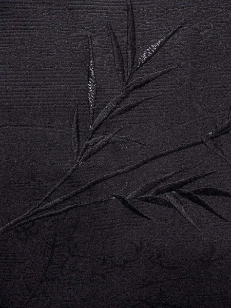 Photo7: Mint N0930M Vintage Japanese kimono   Black HAORI short jacket for women / Silk. Tall grass,   (Grade A) (7)