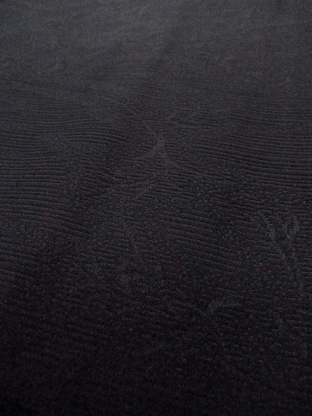 Photo9: Mint N0930M Vintage Japanese kimono   Black HAORI short jacket for women / Silk. Tall grass,   (Grade A) (9)