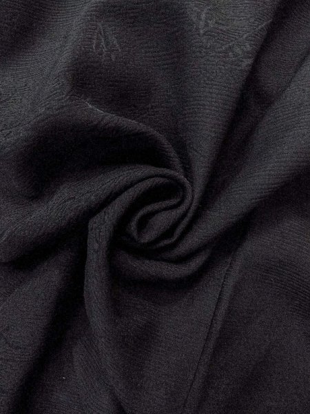 Photo12: Mint N0930M Vintage Japanese kimono   Black HAORI short jacket for women / Silk. Tall grass,   (Grade A) (12)