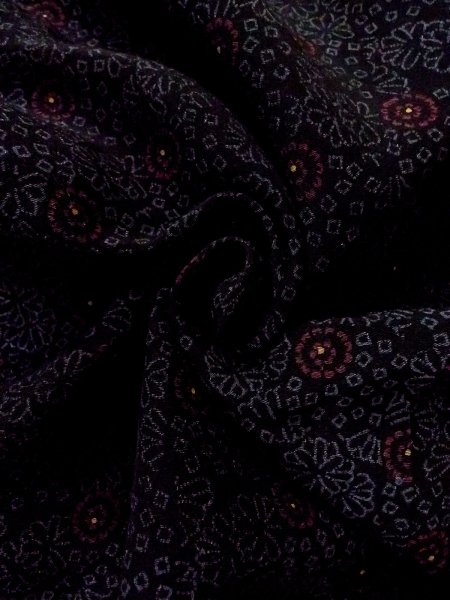 Photo11: Mint N0930O Vintage Japanese kimono   Black HAORI short jacket for women / Silk. Flower,   (Grade A) (11)