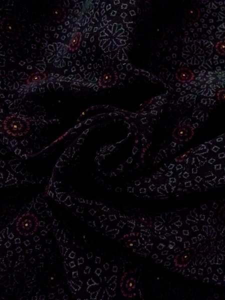 Photo12: Mint N0930O Vintage Japanese kimono   Black HAORI short jacket for women / Silk. Flower,   (Grade A) (12)