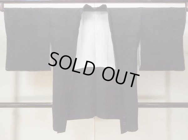 Photo1: Mint N0930S Vintage Japanese kimono   Black HAORI short jacket for women / Silk. Landscape,   (Grade A) (1)