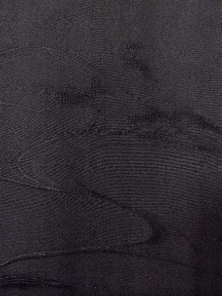 Photo8: N0930T Vintage Japanese kimono   Black HAORI short jacket for women / Silk. Tall grass,   (Grade B) (8)