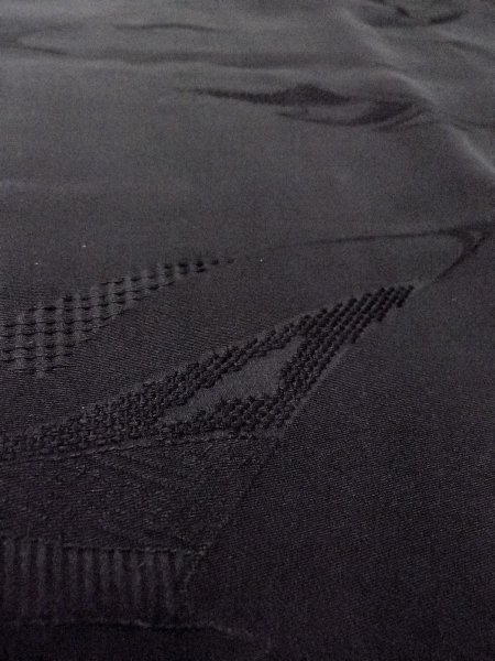 Photo11: Mint N0930W Vintage Japanese kimono   Black HAORI short jacket for women / Silk. Plaid Checks,   (Grade A) (11)