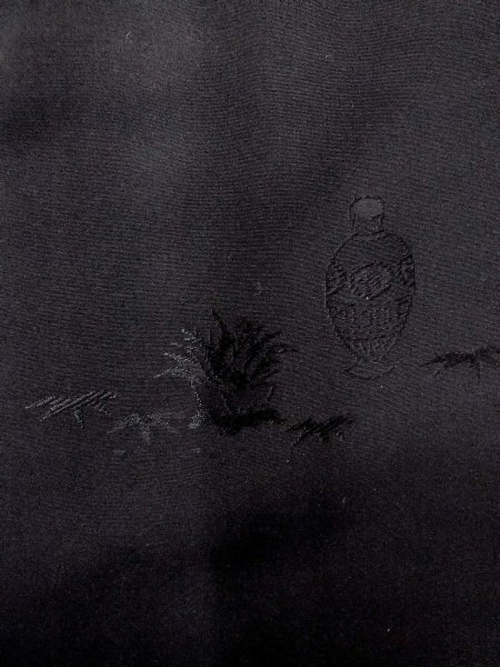 Photo7: N0930Z Vintage Japanese kimono   Black HAORI short jacket for women / Silk.    (Grade B) (7)