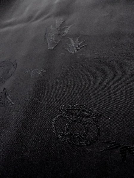 Photo9: N0930Z Vintage Japanese kimono   Black HAORI short jacket for women / Silk.    (Grade B) (9)