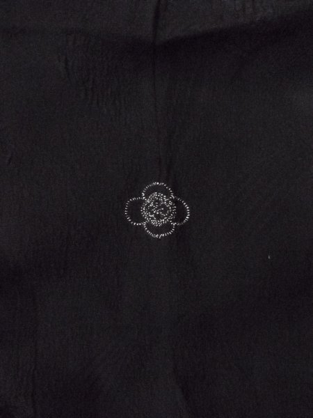 Photo3: N0931D Antique Japanese kimono   Black HAORI short jacket for women / Silk.    (Grade B) (3)