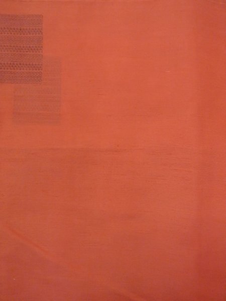 Photo4: N1007A Vintage Japanese kimono  Grayish Orange TSUMUGI pongee for women / Silk. Flower,   (Grade B) (4)