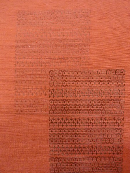 Photo6: N1007A Vintage Japanese kimono  Grayish Orange TSUMUGI pongee for women / Silk. Flower,   (Grade B) (6)