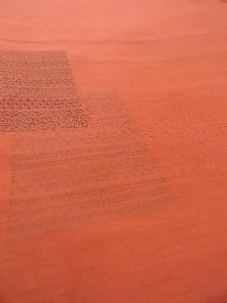 Photo10: N1007A Vintage Japanese kimono  Grayish Orange TSUMUGI pongee for women / Silk. Flower,   (Grade B) (10)
