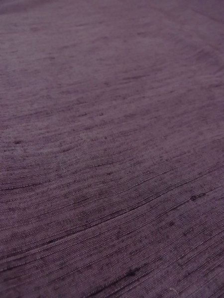 Photo10: N1007D Vintage Japanese kimono  Grayish Purple TSUMUGI pongee for women / Silk.    (Grade B) (10)