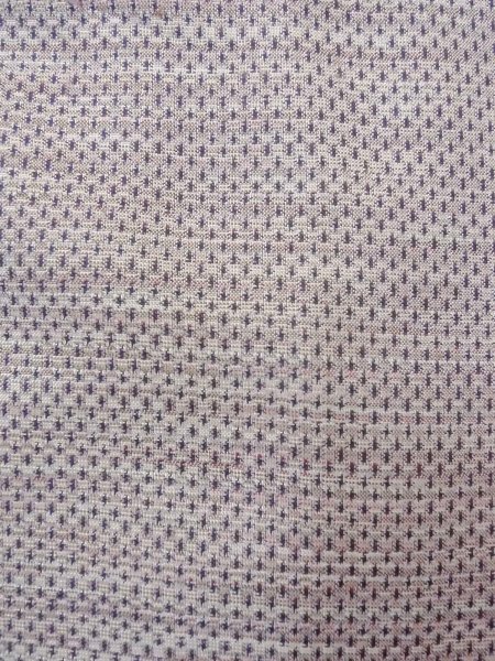 Photo6: N1007E Vintage Japanese kimono   Gray TSUMUGI pongee for women / Silk. Stripes,   (Grade B) (6)