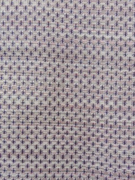 Photo7: N1007E Vintage Japanese kimono   Gray TSUMUGI pongee for women / Silk. Stripes,   (Grade B) (7)