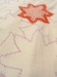 Photo9: N1007G Vintage Japanese kimono   Ivory TSUMUGI pongee for women / Silk. MOMIJI maple leaf,   (Grade B) (9)
