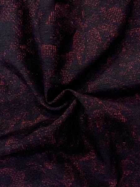 Photo12: N1007K Vintage Japanese kimono   Black TSUMUGI pongee for women / Silk. Chinese flower,   (Grade A+) (12)