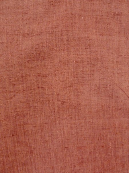 Photo4: N1007L Vintage Japanese kimono  Grayish Vermilion TSUMUGI pongee for women / Silk.    (Grade B) (4)