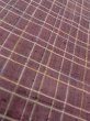 Photo7: N1007O Vintage Japanese kimono  Dark Dark Red TSUMUGI pongee for women / Silk. Plaid Checks   (Grade B) (7)