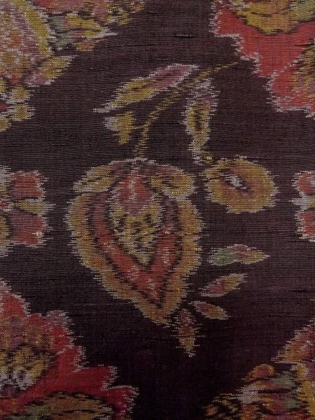 Photo6: N1007P Vintage Japanese kimono  Dark Brown TOKAMACHI-TSUMUGI for women / Silk. Chinese flower   (Grade A) (6)
