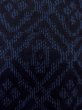 Photo6: N1007W Vintage Japanese kimono  Dark Indigo Blue TOKAMACHI-TSUMUGI for men / Silk. Diamond-shaped flowers   (Grade A) (6)