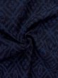 Photo11: N1007W Vintage Japanese kimono  Dark Indigo Blue TOKAMACHI-TSUMUGI for men / Silk. Diamond-shaped flowers   (Grade A) (11)