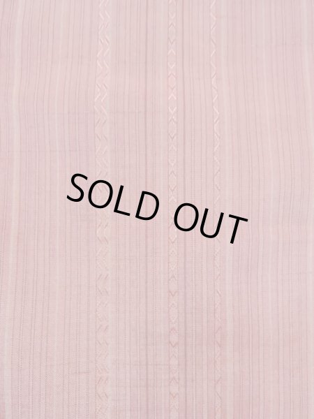 Photo1: N1007X Vintage Japanese kimono Light Grayish Dark Red TSUMUGI pongee for men / Silk. Stripes   (Grade A) (1)