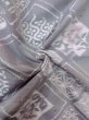 Photo12: N1008A Vintage Japanese kimono   Gray TSUMUGI pongee for women / Silk. Octagons and squares,   (Grade B) (12)