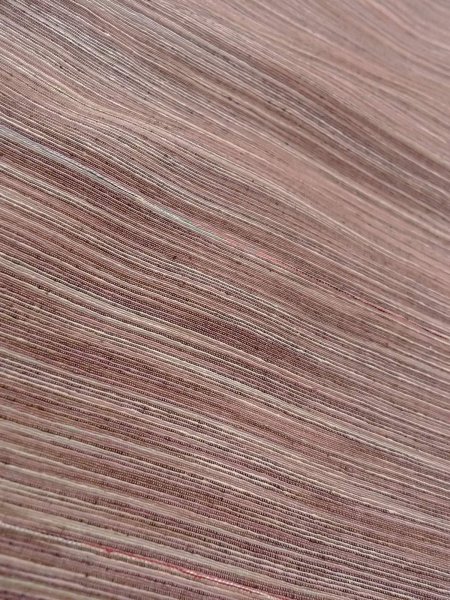 Photo7: N1008B Vintage Japanese kimono   Brown TSUMUGI pongee for women / Silk. Line   (Grade A) (7)