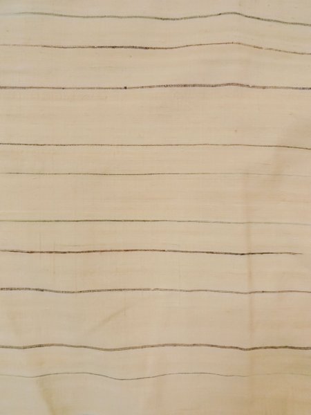 Photo4: N1008D Vintage Japanese kimono  Light Ivory TSUMUGI pongee for women / Silk. Line   (Grade A) (4)