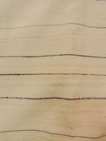 Photo5: N1008D Vintage Japanese kimono  Light Ivory TSUMUGI pongee for women / Silk. Line   (Grade A) (5)